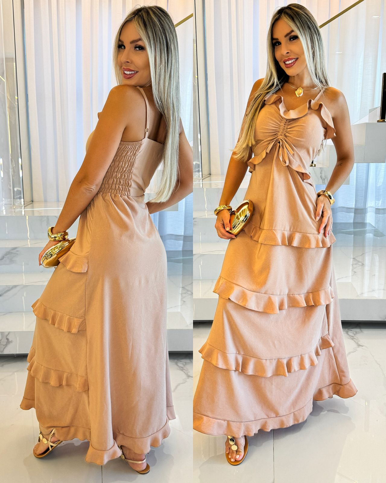 Vestido Maritania Bege 93396