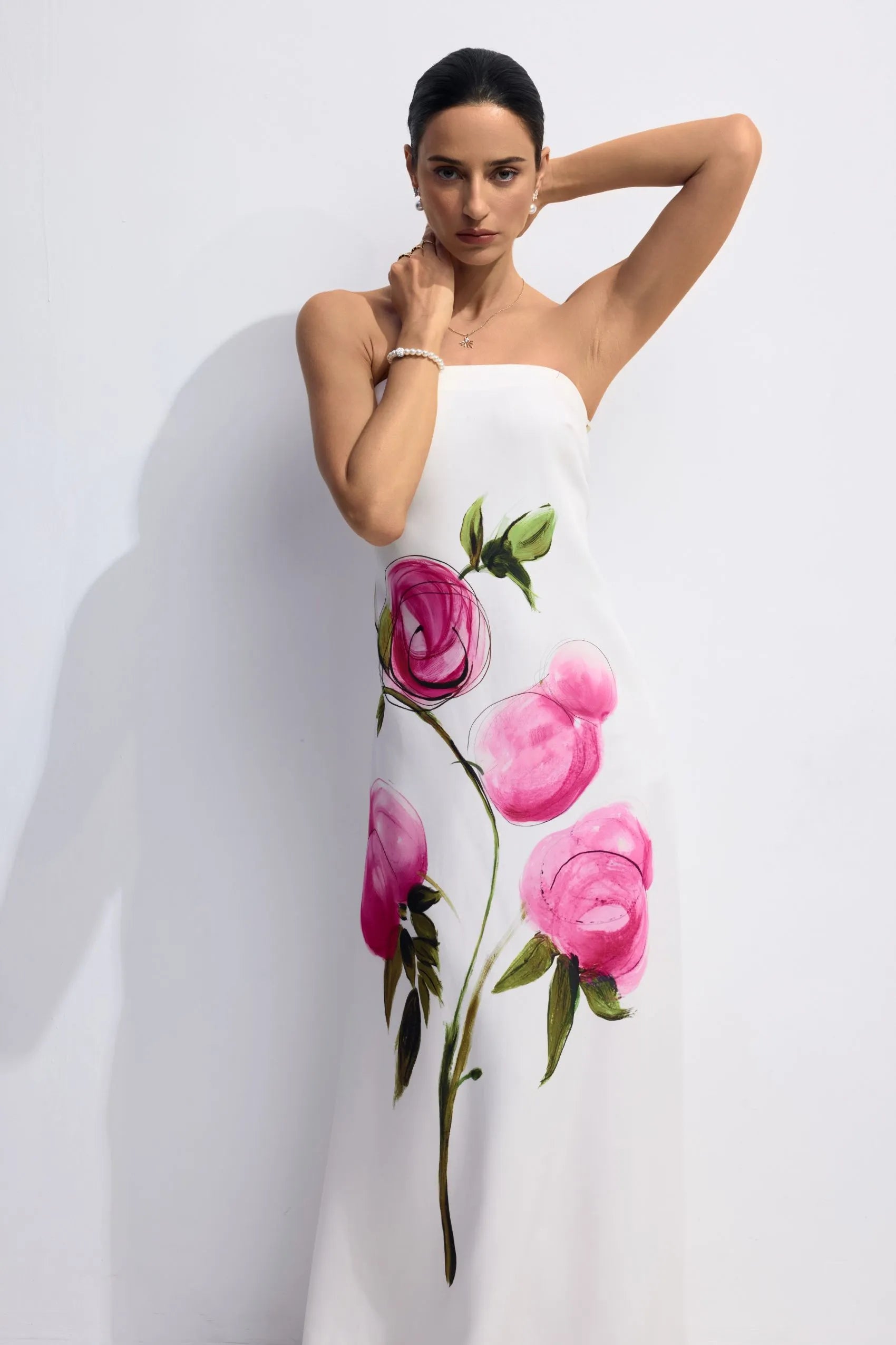 Vestido longo Rosé au Jardin