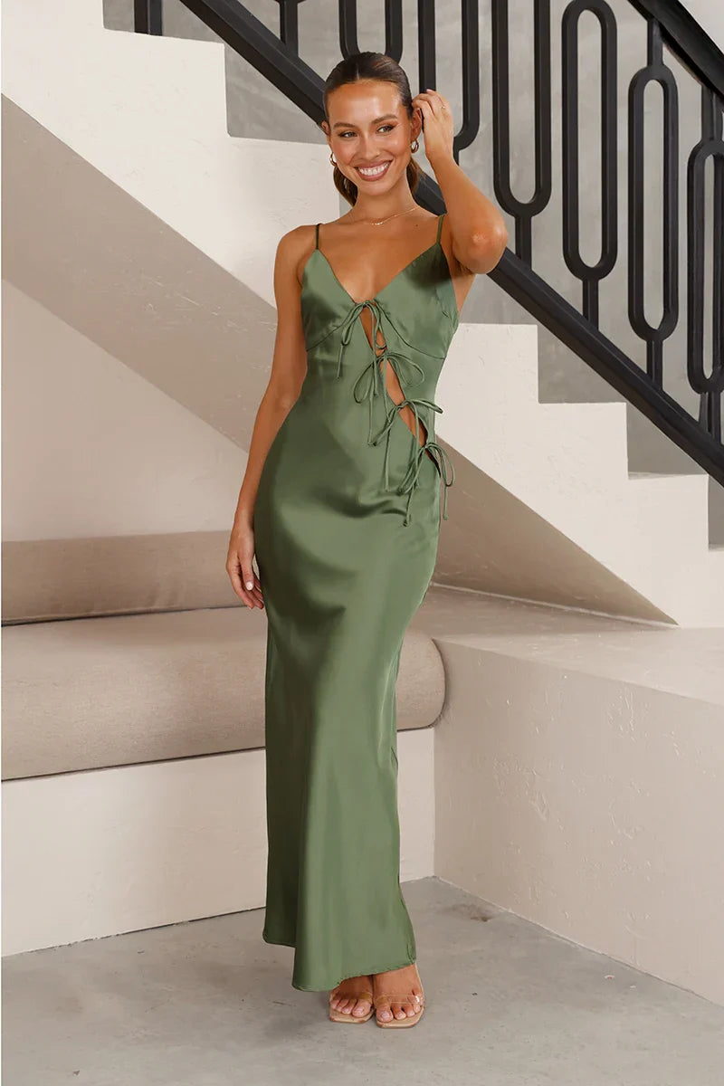 Vestido Longo Isadora - Verde Oliva