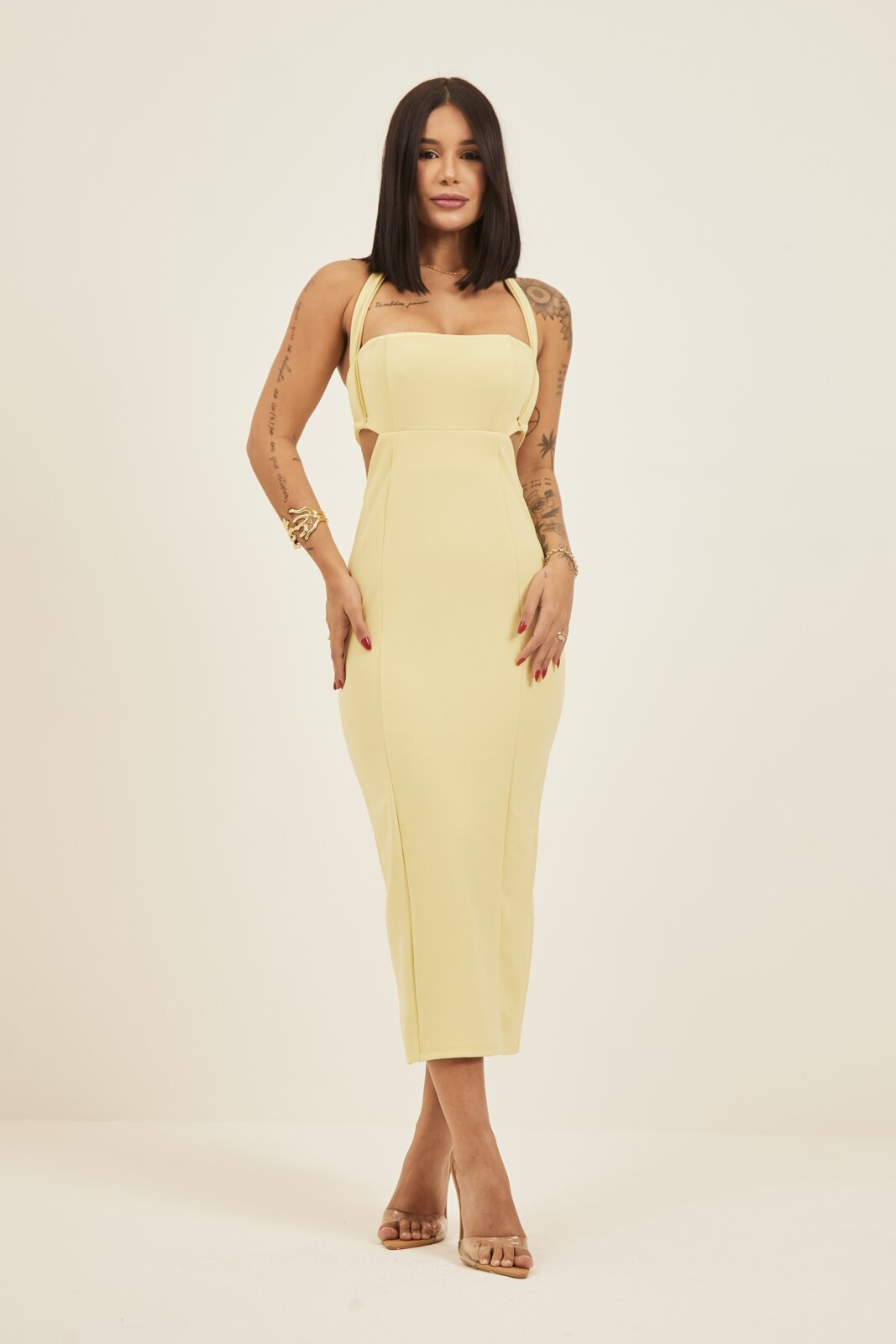 Vestido Midi Recorte Princesa Wanessa