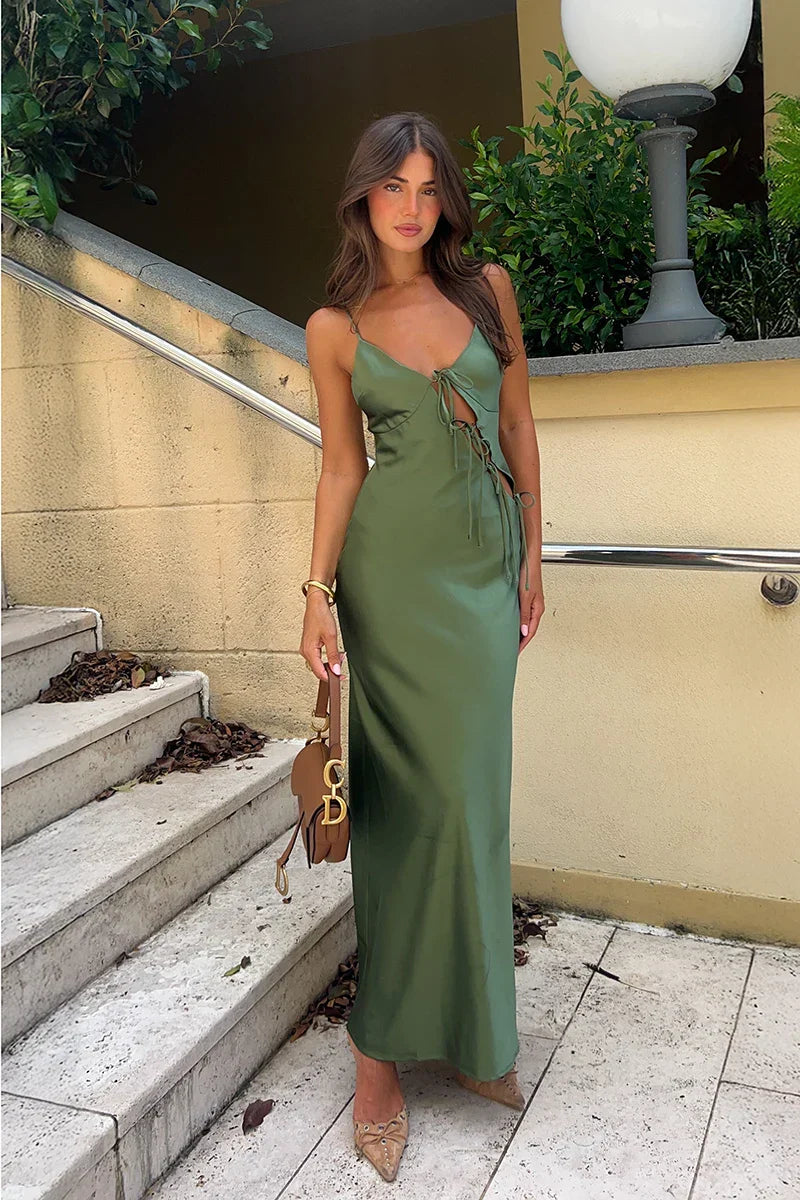 Vestido Longo Isadora - Verde Oliva